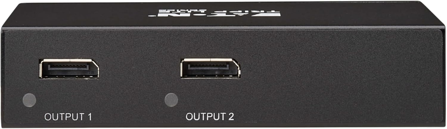 Tripp Lite Series 2-Port DisplayPort Splitter for 2 Monitors, 4K@60Hz Video, 1 in 2 Out, DP 1.4, MST Hub, TAA Compliant, Plug-and-Play, 1-Year Warranty (B156-002-8K)