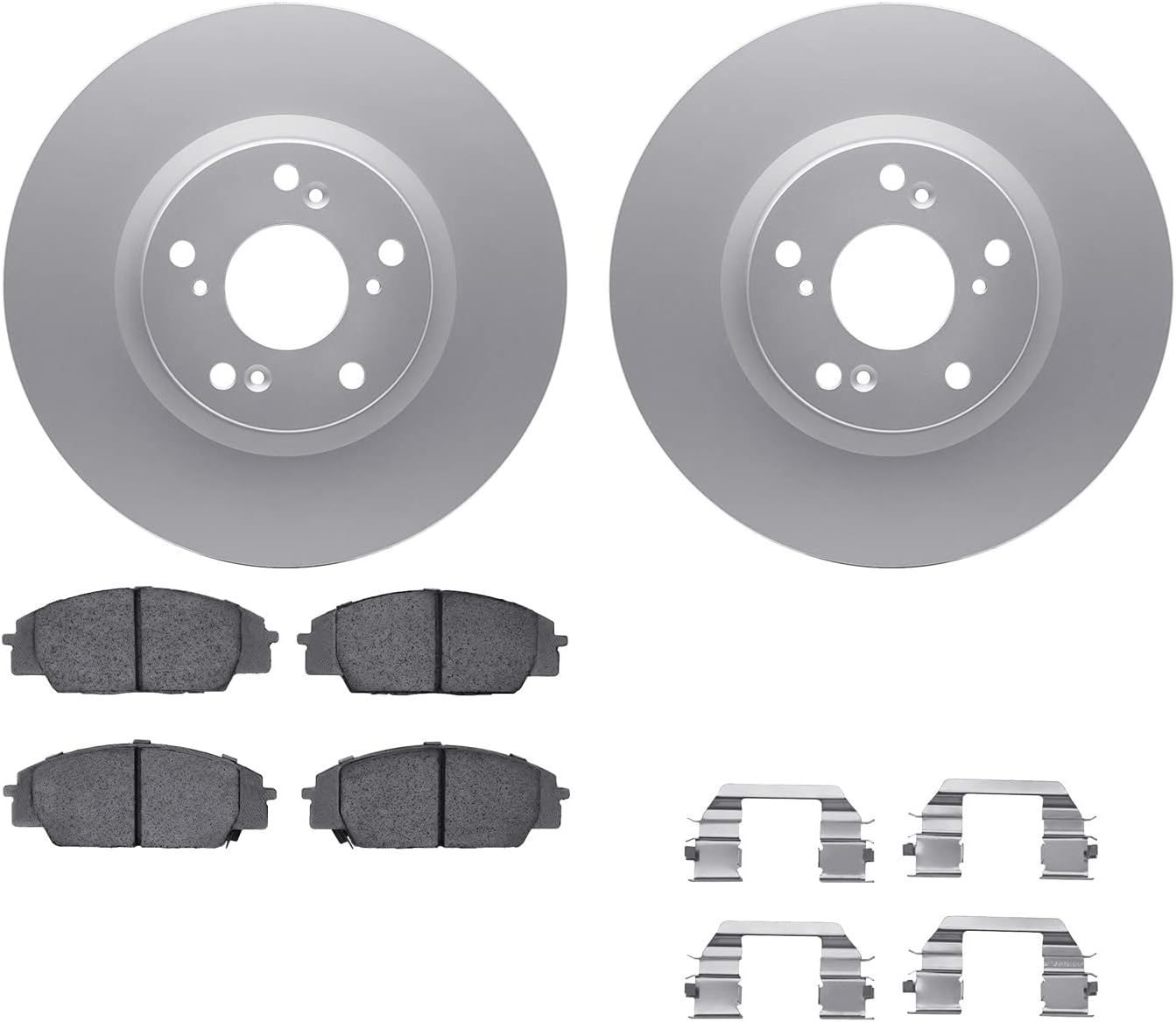 Dynamic Friction Company Front Brake Kit Fits 2006-2011 Honda Civic Coupe Si; 2007-2011 Honda Civic Sedan Si| 5000 Advanced Pads, Blank Rotors| Hardware| 11.8' Front