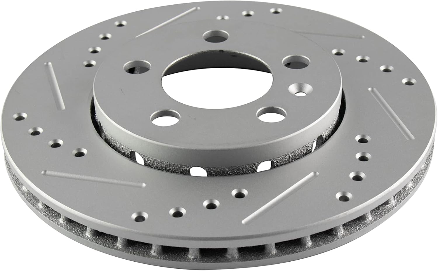 TRQ Performance Front Rear Brake Rotor Set Drilled Slotted G Coated Compatible with 2000-2006 Audi TT Quattro 2003 Volkswagen Golf 2004 Volkswagen Jetta