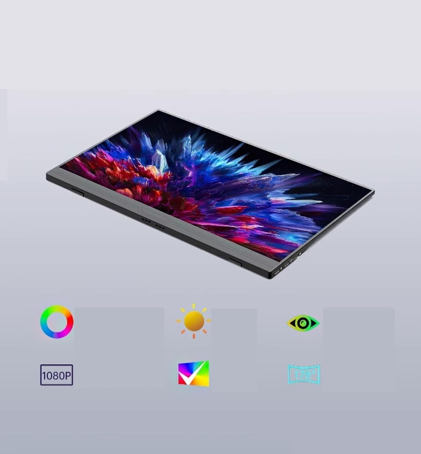 Portable Monitor for Laptop 15.6 Inch Portable Monitor Full HD 4K Resolution 16:9 Multi-Function Extended Screen Portable Gaming Monitor