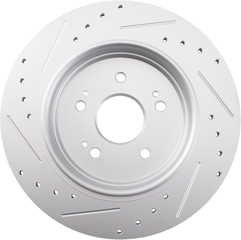 TRQ Performance Front and Rear Brake Rotor Set G Coated Drilled and Slotted Compatible with 2017-2024 Honda CR-V