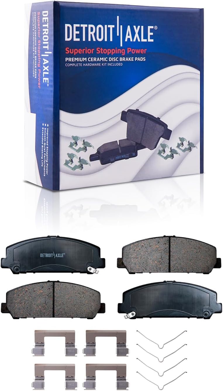 Detroit Axle - Front Brake Kit for 2007-2011 Nissan Armada 2008-2010 TITAN INFINITI QX56, Drilled and Slotted Disc Brake Rotors Ceramic Brakes Pads Replacement : 13.78' inch Rotor