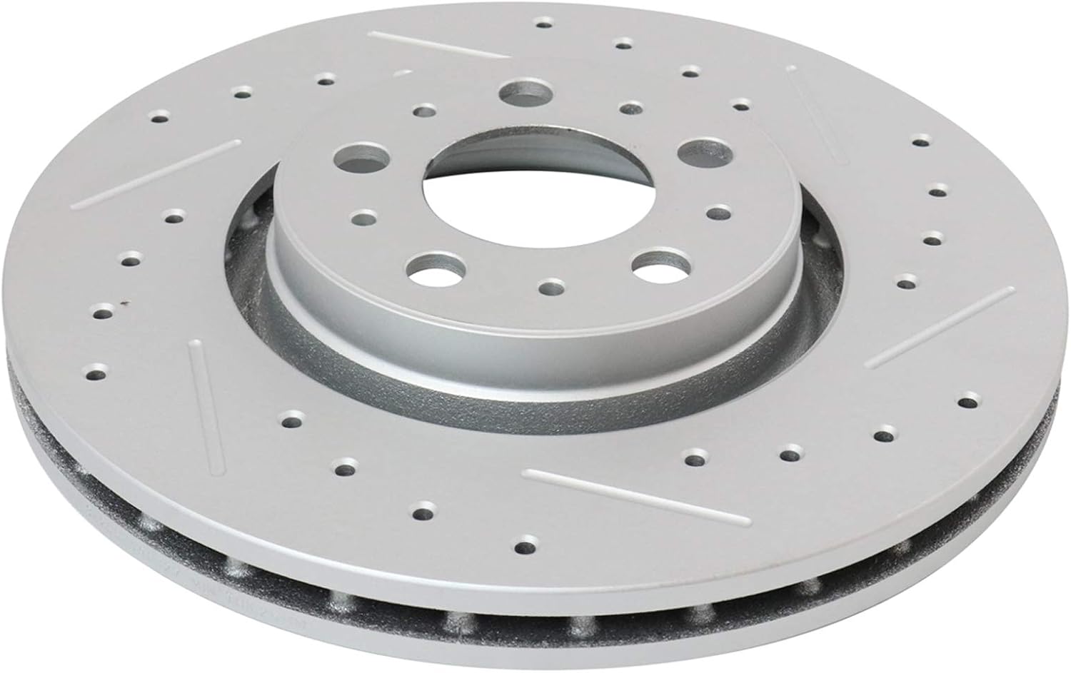 TRQ Front & Rear Brake Rotors Set Performance Premium G-Coated Slotted X Drilled Compatible with 2003-2013 Volvo XC90