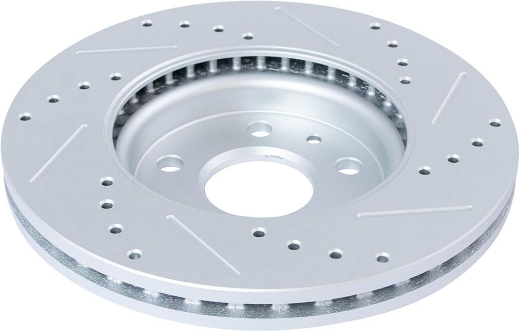 TRQ Performance Front and Rear Brake Rotor Set G Coated Drilled and Slotted Compatible with 2011-2015 Chevrolet Cruze 2016 Cruze Limited 2014-2016 Sonic