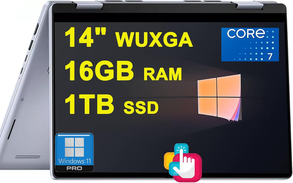Dell Inspiron 14 7440 2-in-1 Laptop 14' WUXGA Anti-Glare Touchscreen Intel 10-core Core 7 150U (Beats i7-1355U) 16GB DDR5 1TB SSD Backlit FHD Camera ExpressCharge MaxxAudio Pro Win11Pro
