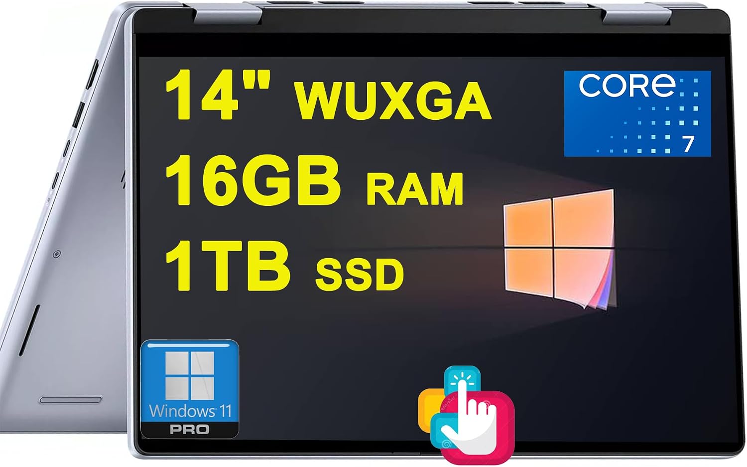 Dell Inspiron 14 7440 2-in-1 Laptop 14' WUXGA Anti-Glare Touchscreen Intel 10-core Core 7 150U (Beats i7-1355U) 16GB DDR5 1TB SSD Backlit FHD Camera ExpressCharge MaxxAudio Pro Win11Pro