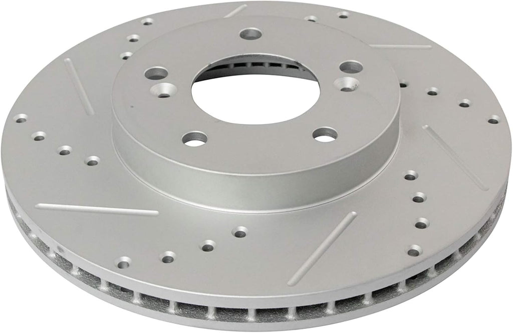 TRQ Performance Front and Rear Brake Rotor Set G Coated Drilled and Slotted Compatible with 1997-2001 Honda Prelude