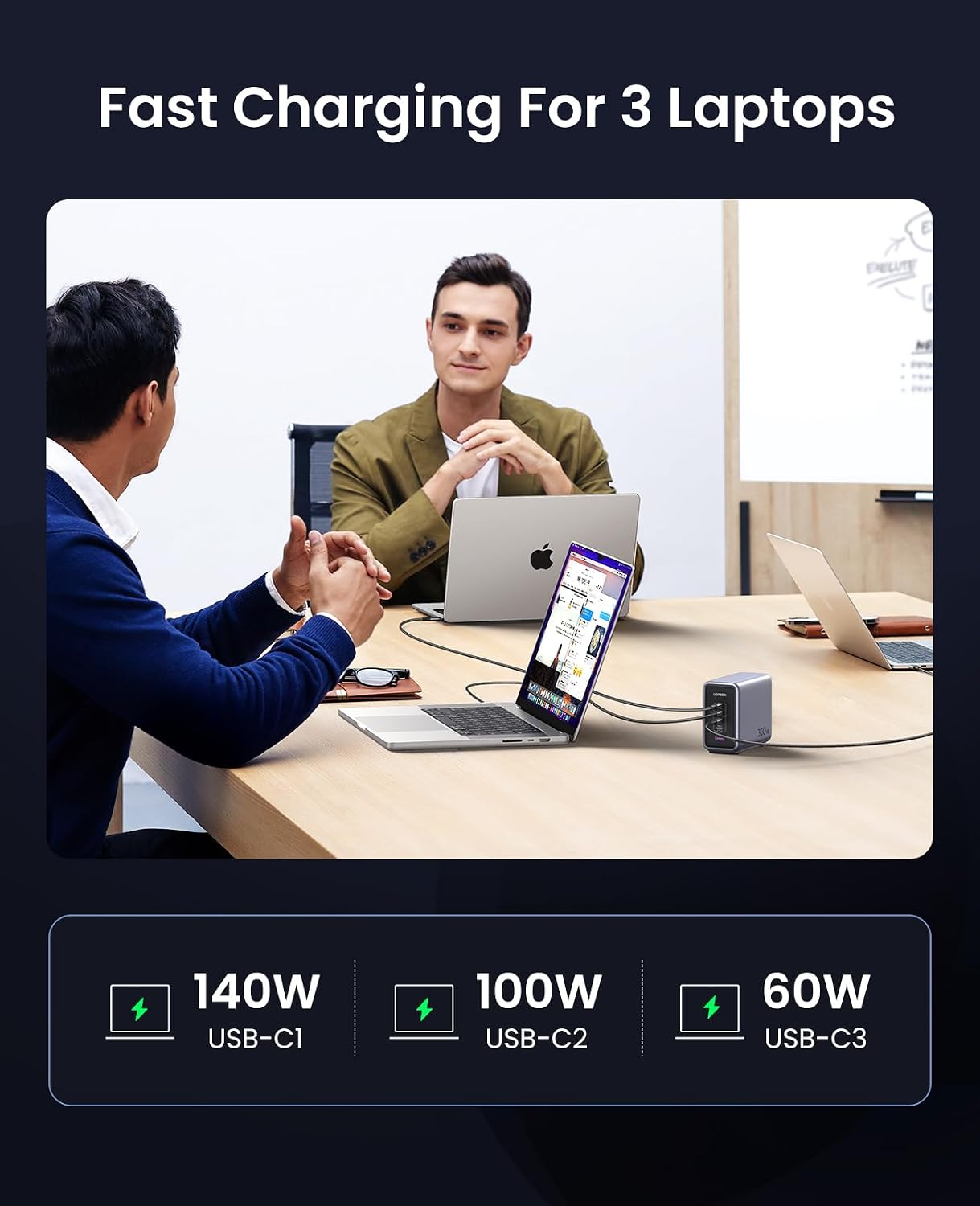 UGREEN Nexode 300W GaN Charging Station, 5-Port 140W Max Desktop Charger Compatible with MacBook Pro/Air/Neo, Dell XPS, iPhone 17/16/15, Galaxy S26/S25/S24, Pixel 10/9, iPad Air/Pro, Steam Deck