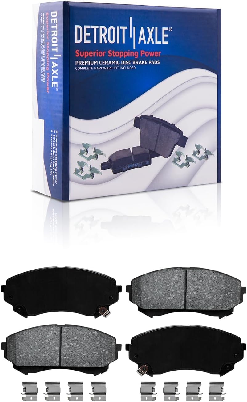 Detroit Axle - Brake Kit for 2008-2014 Cadillac CTS 2009 2010 2011 2012 2013 Brake Rotors Ceramic Brakes Pads Replacement: 13.58' inch Front & 13.34' inch Rear Rotors
