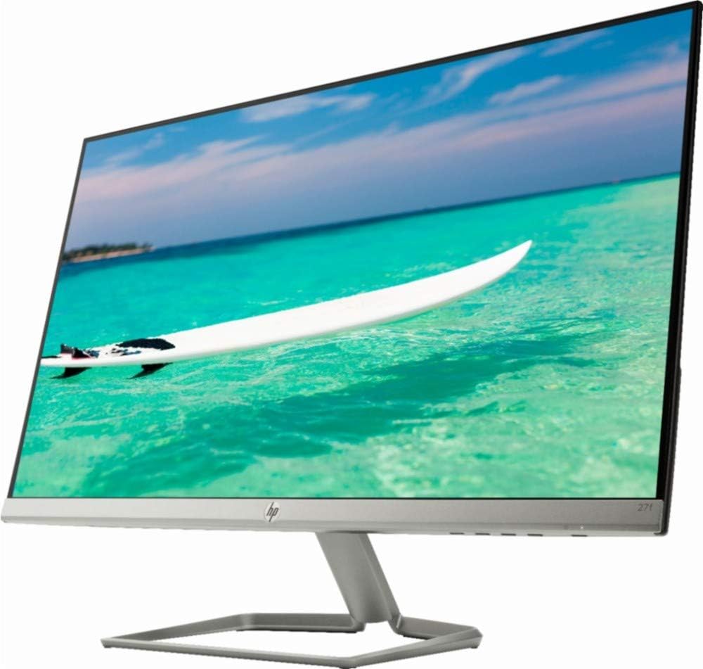 HP 27' Widescreen IPS LED Full HD (1920x1080) Monitor, 5ms Response Time, 10,000,000:1 Contrast Ratio, FreeSync, 2X HDMI and 1x VGA Input, 178░ View Angle, 75Hz Refresh Rate, Natural Silver