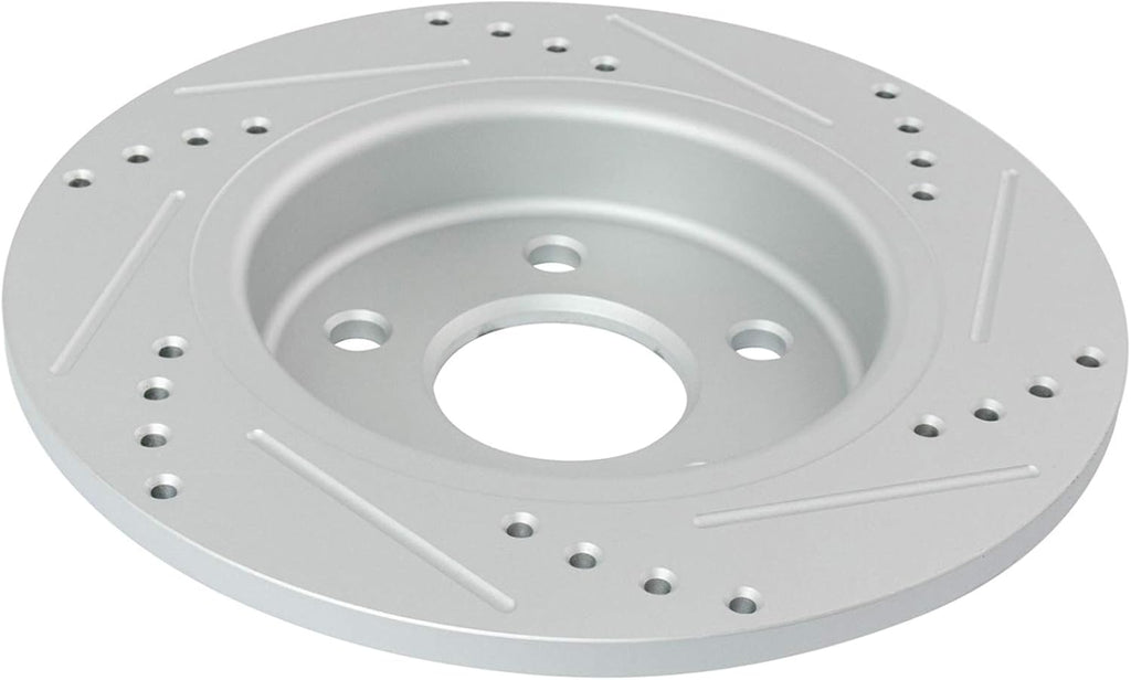 TRQ Performance Front and Rear Brake Rotor Set G Coated Drilled and Slotted Compatible with 2012-2018 Ford Focus