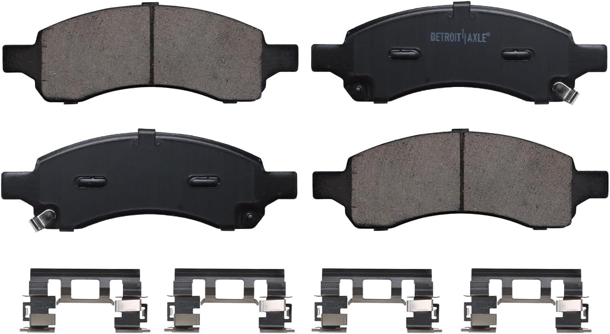 Detroit Axle - Front Brake Kit for 2006-2009 Chevrolet Trailblazer GMC Envoy Buick Rainier Isuzu Ascender 2007 2008, Ceramic Brakes Pads Drilled Slotted Brake Rotors Replacement : 11.89' inch Rotors