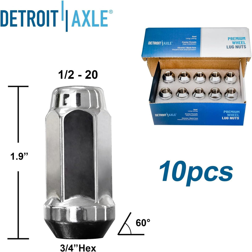 Detroit Axle - Front & Rear Disc Rotors Brake Pads + 20pc Lug Nuts Replacement for Ford Taurus Flex Lincoln MKT MKS - 28pc Set