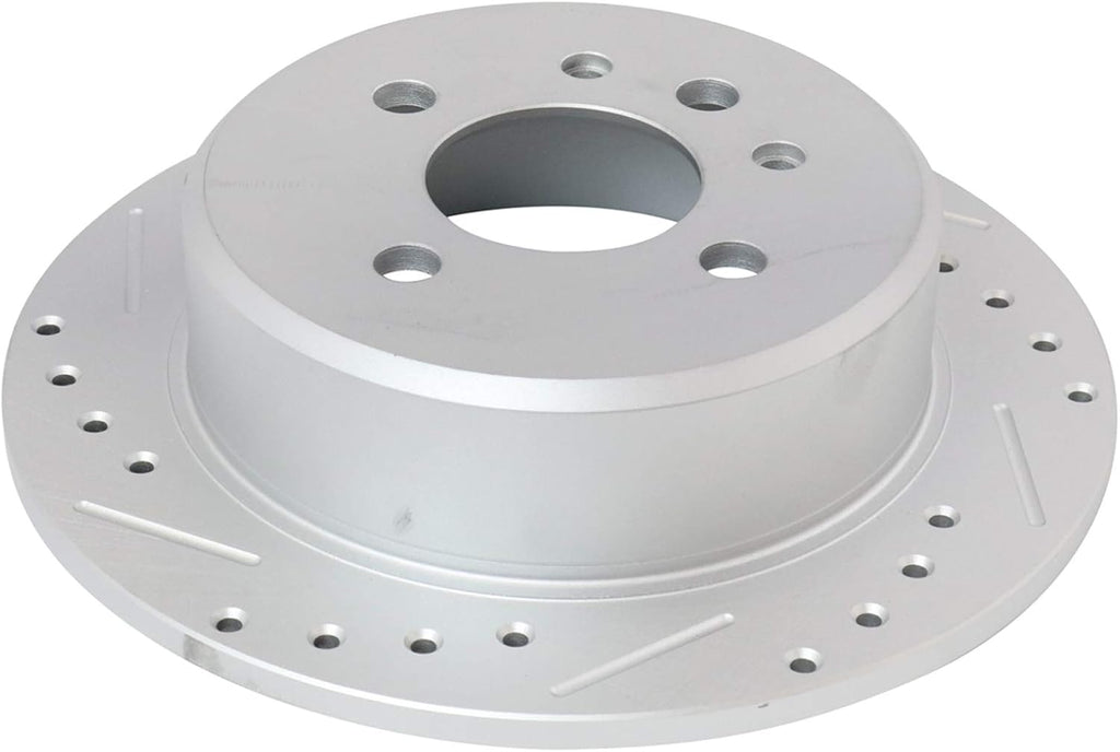 TRQ Performance Front and Rear Brake Rotor Set G Coated Drilled Slotted Compatible with 1984-1987 BMW 325e 1986-1988 325 1986-1987 325es 1987-1993 325i 1987-1991 325is 1991-1992 318i 1991 318is