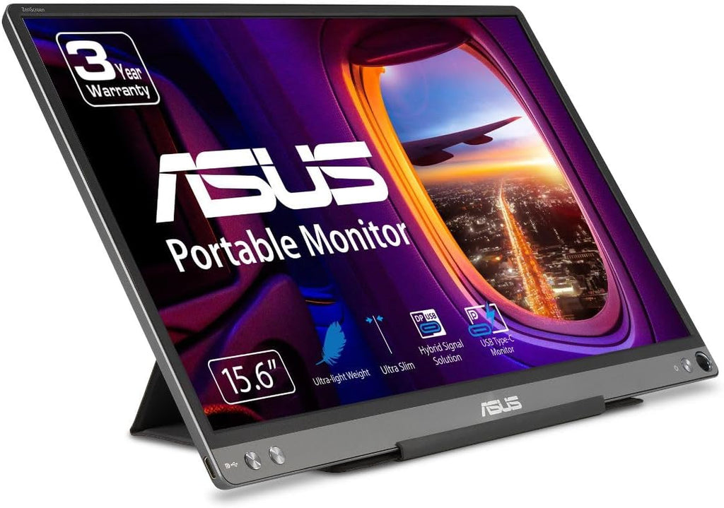 ASUS ZenScreen MB14AC 14' Portable USB Monitor, 1080P Full HD, IPS, USB Type-C, Eye Care & ZenScreen 15.6' 1080P Portable USB Monitor (MB16ACE) - Full HD (1920 x 1080), IPS