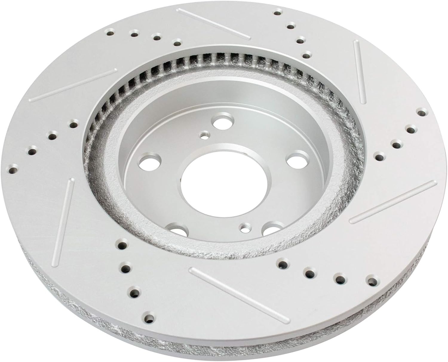 TRQ Performance Front and Rear Brake Rotor Set G Coated Drilled and Slotted Compatible with 2007-2012 Lexus ES350 2008-2012 Toyota Avalon 2007-2011 Camry