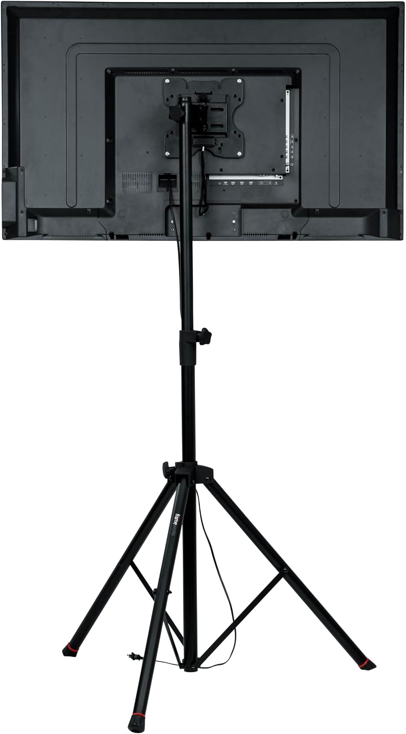Gator Frameworks Deluxe Adjustable Tripod LCD/LED TV Monitor Stand with Lift Piston, Fits Screens up to 48' (GFW-AV-LCD-2)