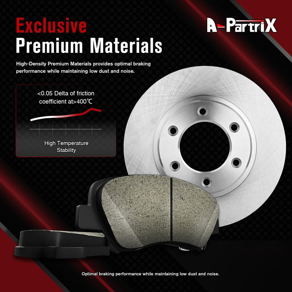 6Pcs Vented Brake Rotor and Semi-Metallic Pads Front Replacement Brakes Kit fits Honda Civic del Sol 1.6L 1994 1995 1996 1997, fits Civic 1.6L 1993 1994 1995, fits Fit 1.5L 2007 2008