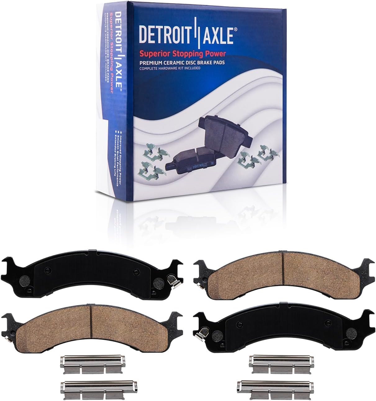 Detroit Axle - Front Brake Kit for 2000 2001 2002 Dodge Ram 2500 3500, Drilled and Slotted Disc Brake Rotors Ceramic Brakes Pads Replacement : 12.87' inch Rotor