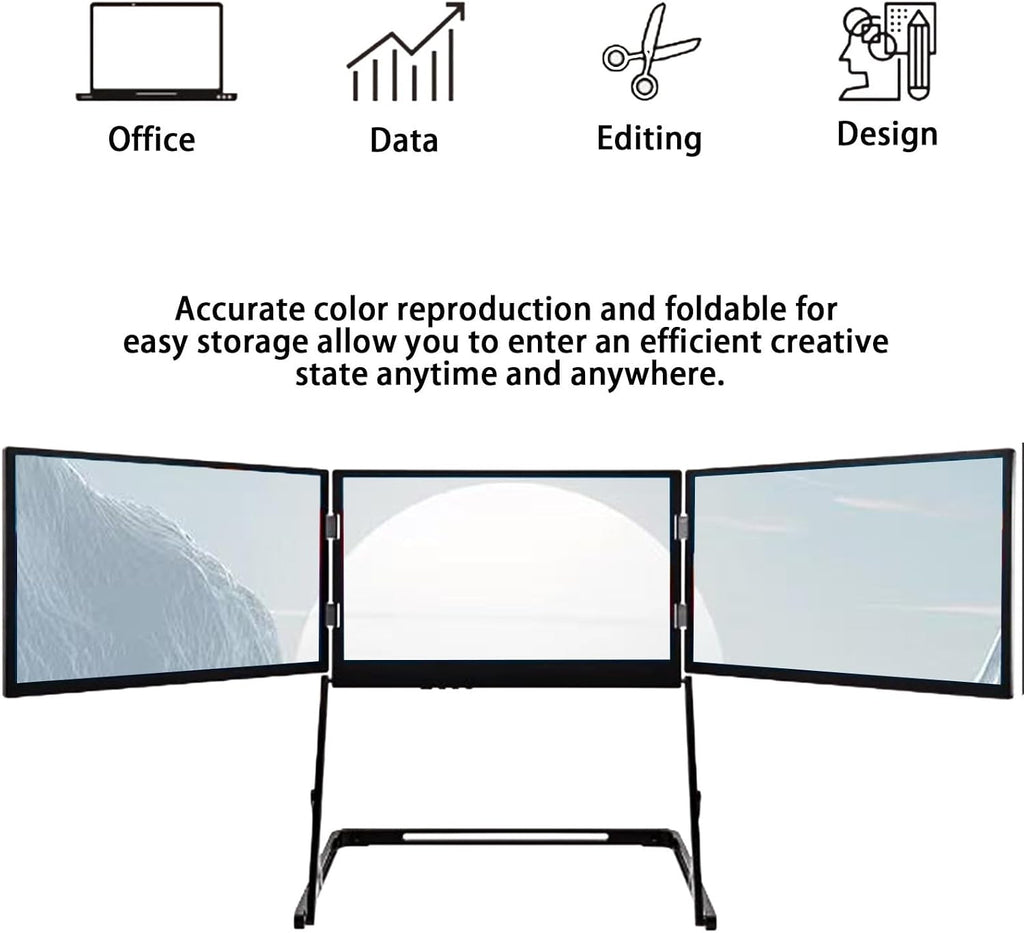 Laptop dual monitors, monitor extender, portable laptop screen extender, 15.6-inch Full HD portable monitor for efficient multi-screen collaboration, perfect for business trips or working from home.