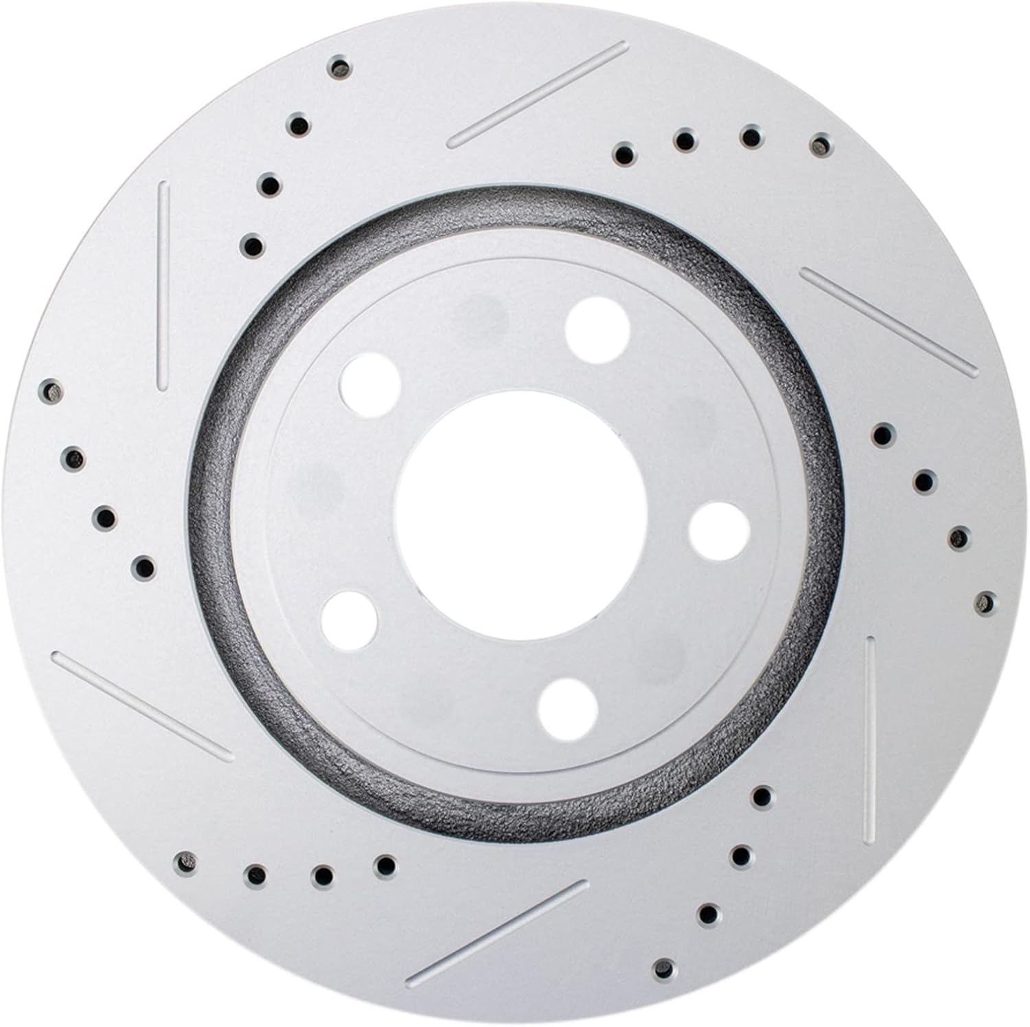 TRQ Performance Front and Rear Brake Rotor Set G Coated Drilled and Slotted Compatible with 2015-2020 Ford Mustang