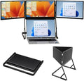 15.6' Laptop Tri-Fold Monitor, 1080p Fhd Portable Laptop Screen Extender, Type-C/HDMI/USB-C Triple Monitor with 360° Rotation Adjustable Viewing Angles Compatible with Windows and Macos