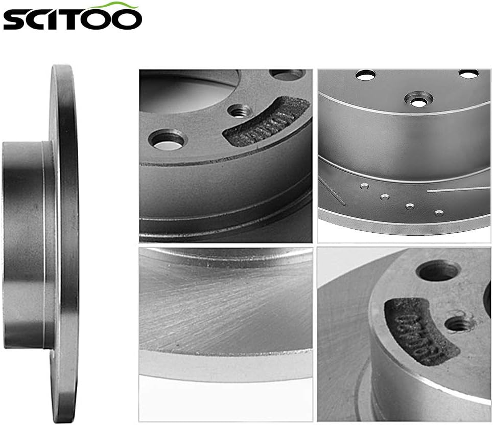 SCITOO Front Rear Brake Rotors, 4pcs Drilled & Slotted Brakes Kit fit for 2006-2011 for Honda Civic