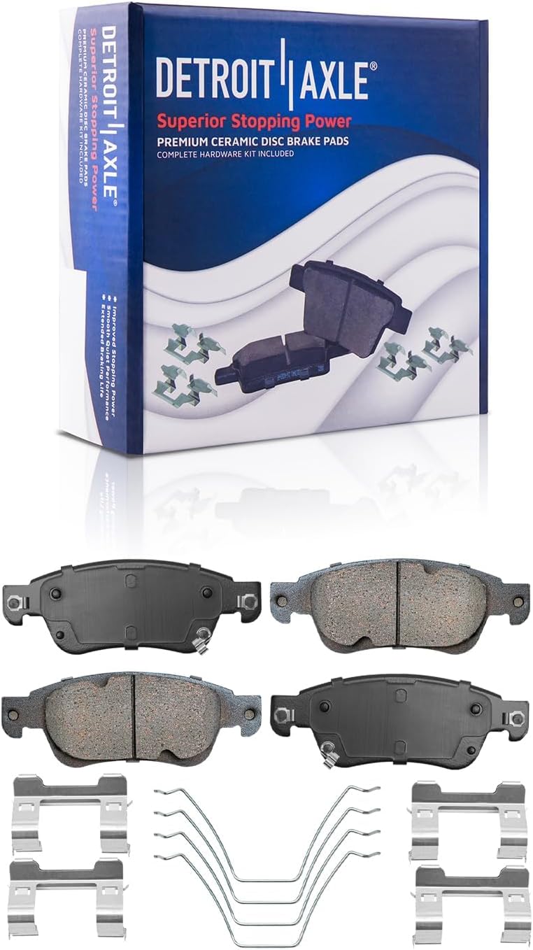 Detroit Axle - Front Brake Kit for 2007-2008 Infiniti G35, 2008-2013 G37, 2014-2015 Q60, Disc Brake Rotors Ceramic Brake Pads 2009 2010 2011 2012 Replacement : 12.99' inch Rotor