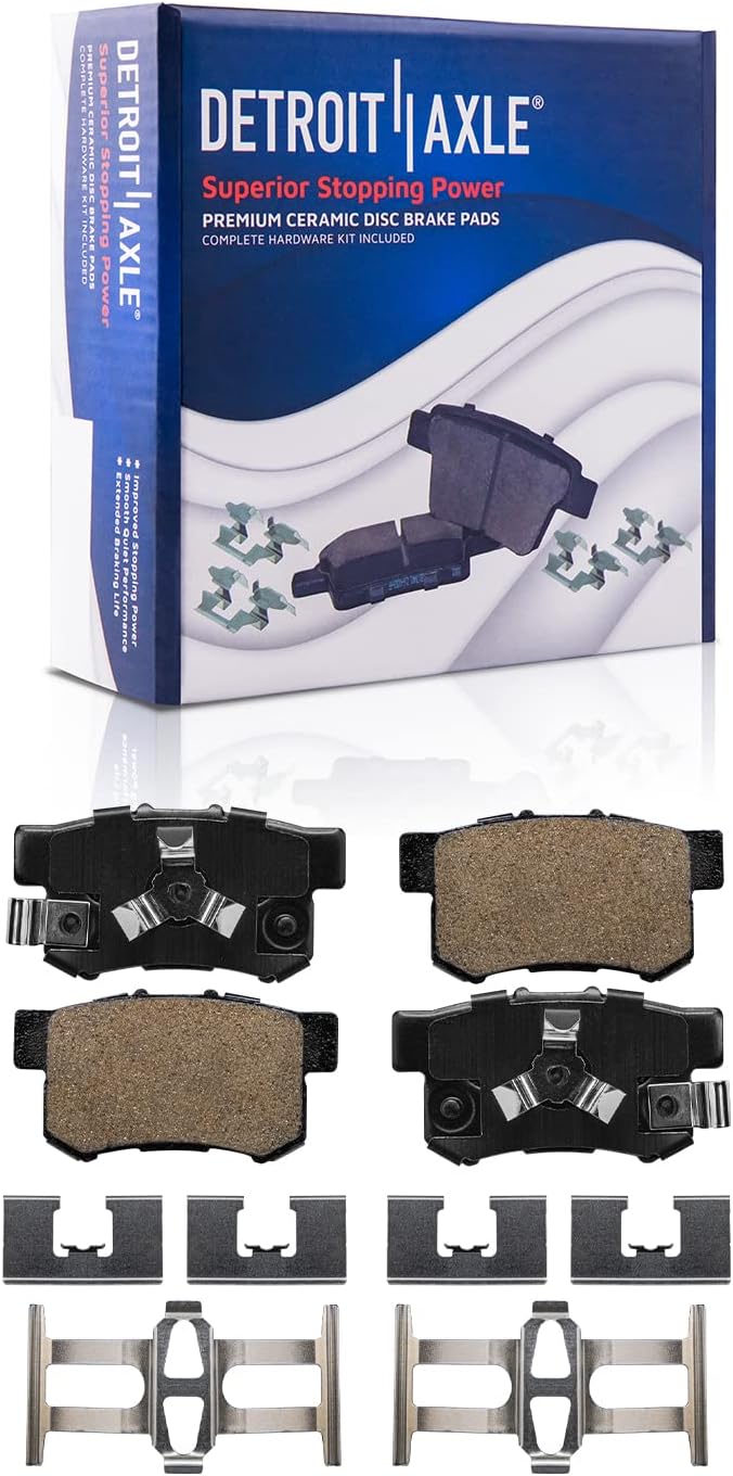 Detroit Axle - Brake Kit for 2012-2016 Honda CR-V, Disc Brake Rotors Ceramic Brakes Pads Front & Rear 2013 2014 2015 Replacement