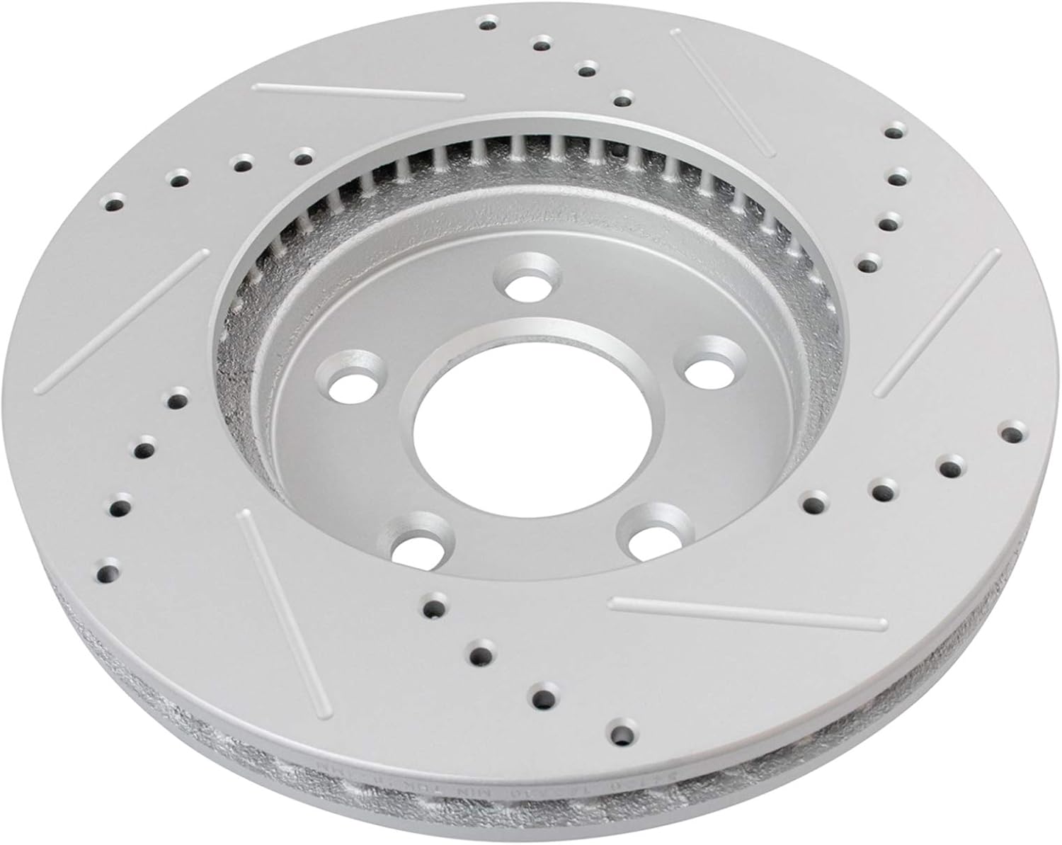 TRQ Performance Front and Rear Brake Rotor Set G Coated Drilled and Slotted Vented Compatible with 2005-2010 Ford Mustang