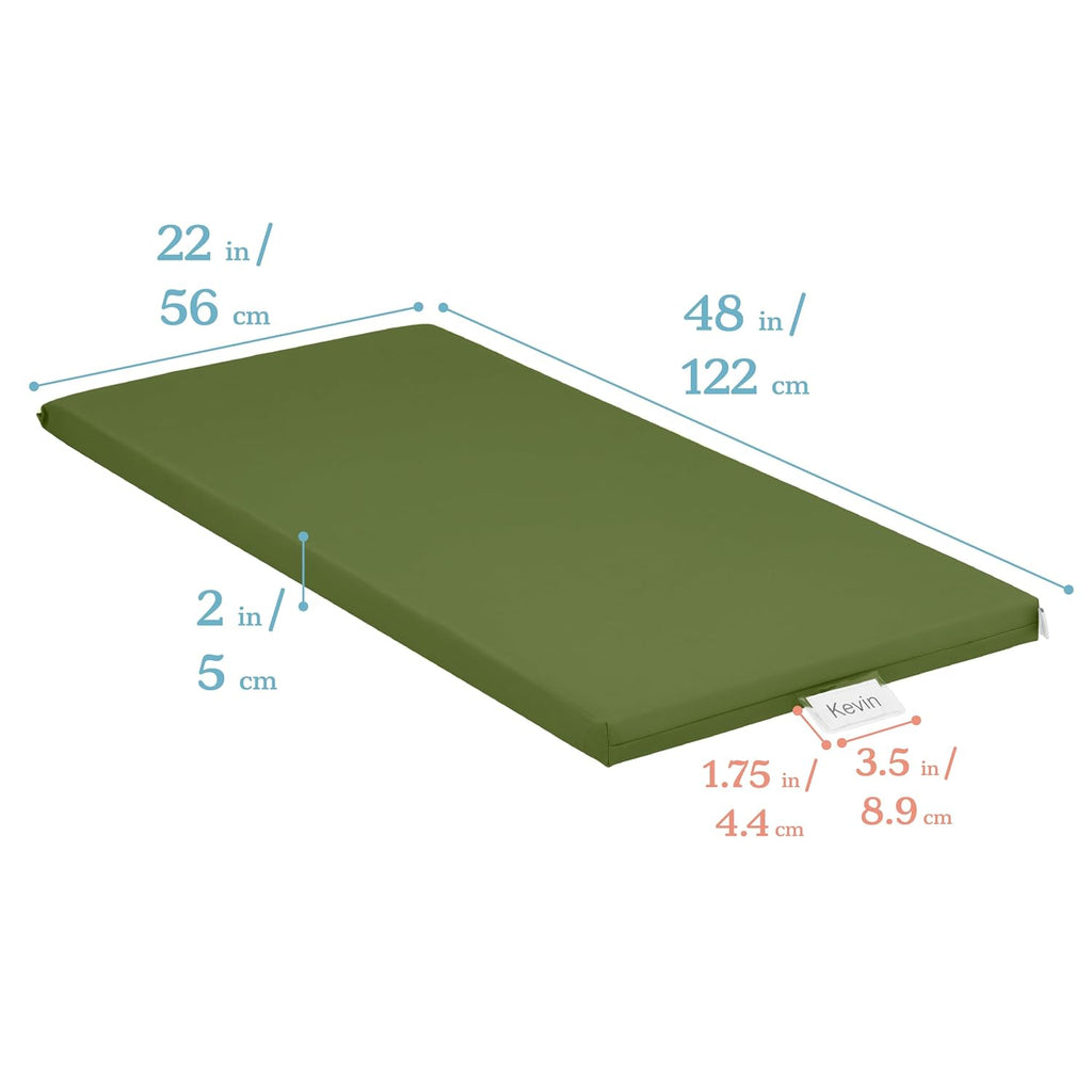 ECR4Kids SoftZone Rainbow Rest Mat, 2in, Sleeping Pad, Hunter Green, 5-Piece