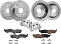 Detroit Axle - Brake Kit for 2002-2005 Dodge Ram 1500, 2005-2006 Durango, Disc Brake Rotors Ceramic Brakes Pads Front Brake Calipers Replacement [13.23 inch Front & 13.86 inch Rear Rotors]