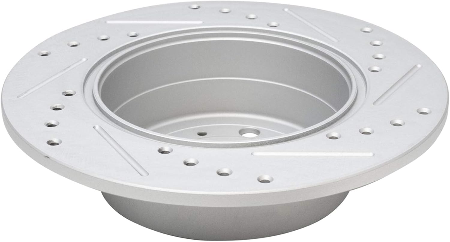 TRQ Front Rear Performance Drilled Slotted Zinc Coated Rotor Kit Compatible with Saab Saturn