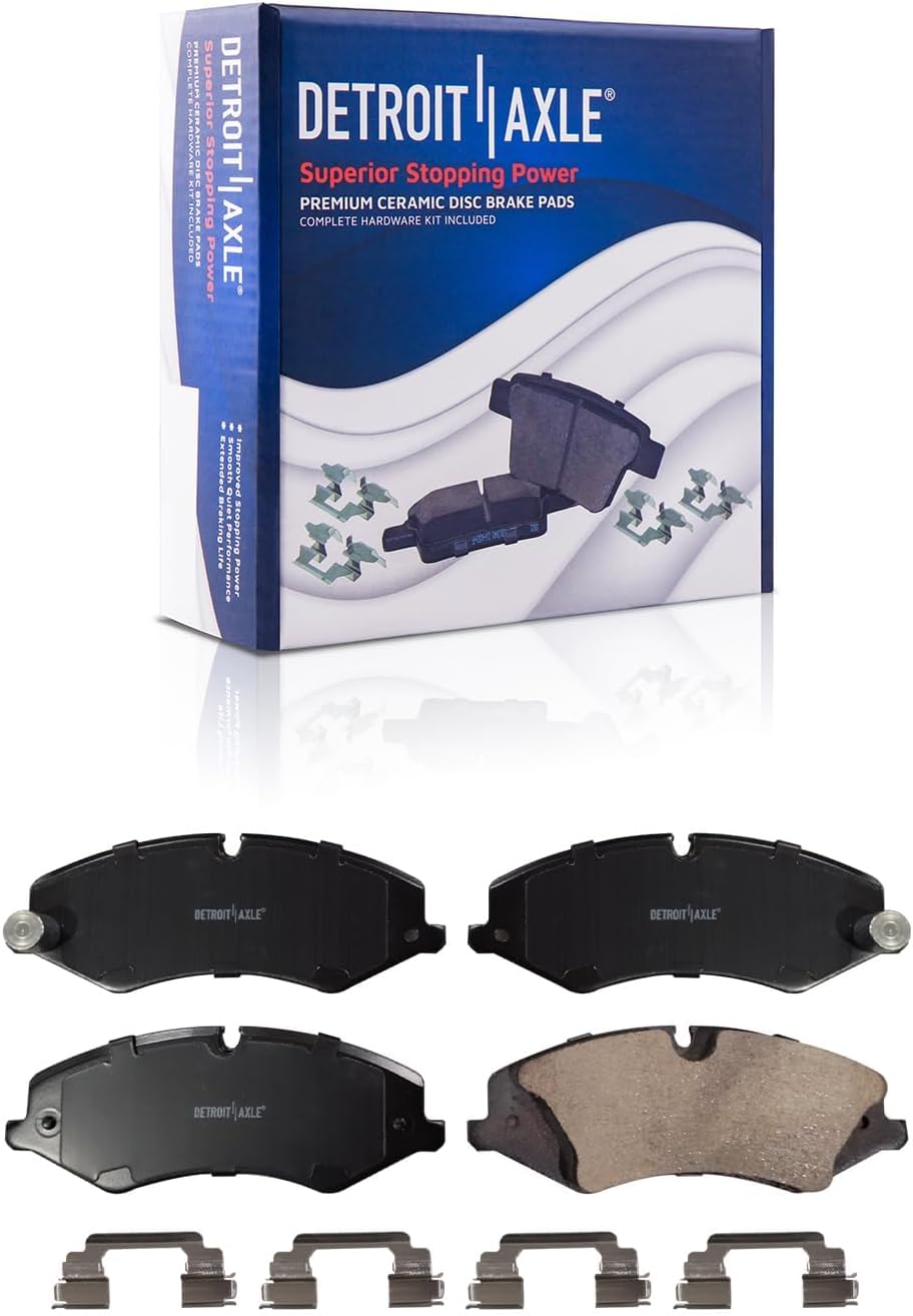 Detroit Axle - 6pc Front Brake Kit for 2010-2016 Land Rover LR4 2014-2017 Range Rover 2010-2017 Range Rover Sport Disc Brake Rotors Ceramic Brake Pads Replacement :14.17' inch Rotor