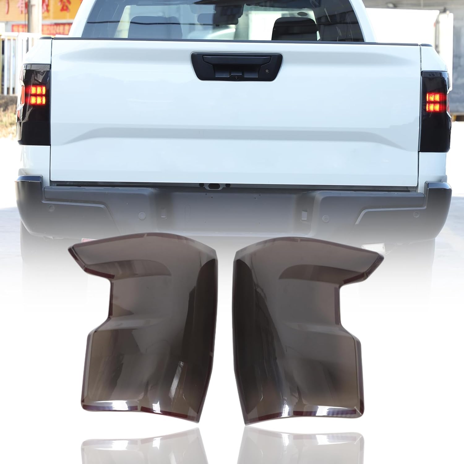 Daeiclru Car Tail Light Lamp Cover Compatible with Nissan Frontier 2022-2025, Smoked Taillight Shell Trim Cover Rear Taillight Protection Cover Exterior Accessories