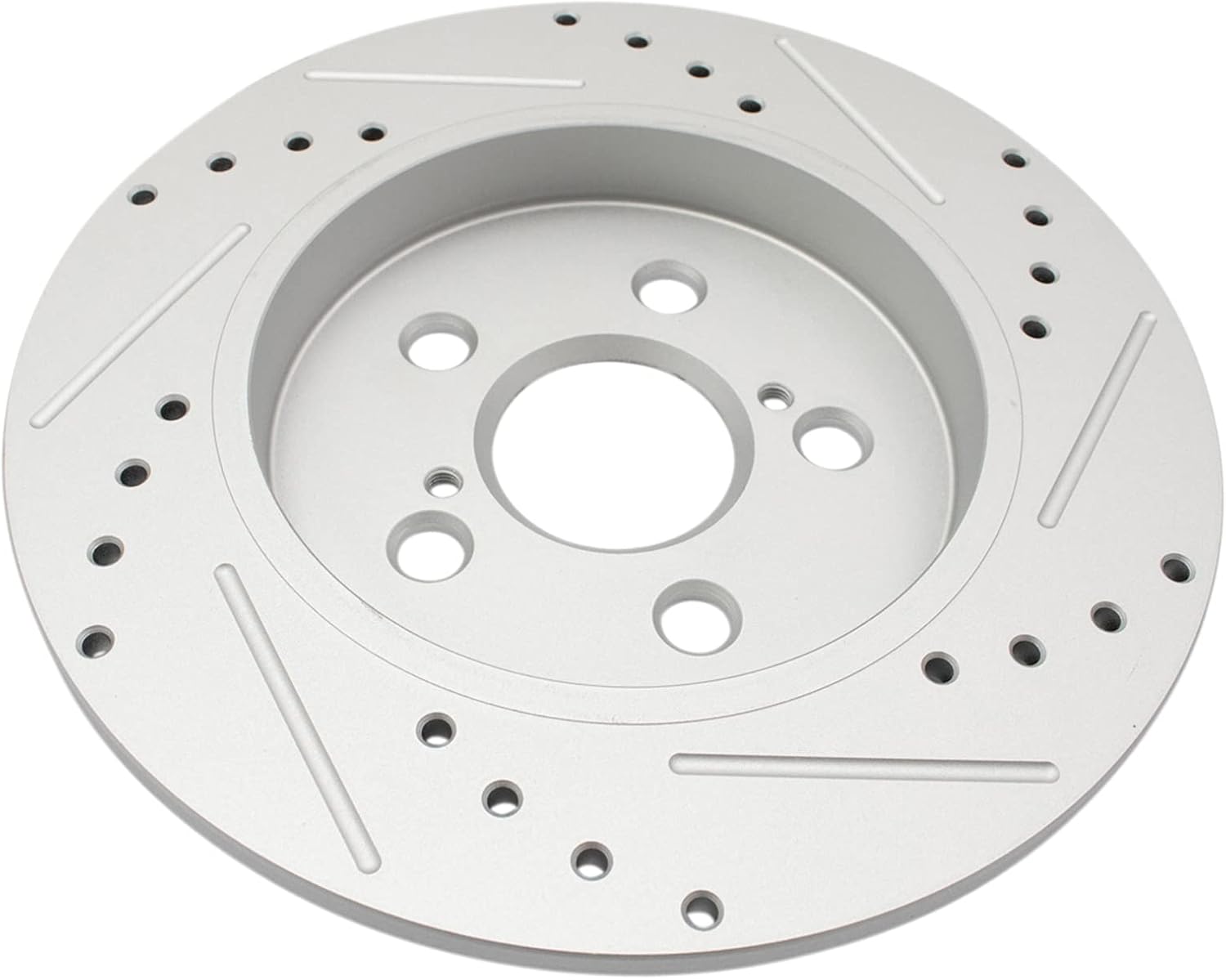 TRQ Performance Front and Rear Brake Rotor Set G Coated Drilled and Slotted Compatible with 2011-2013 Lexus CT200h 2010-2015 Toyota Prius 2012-2015 Prius Plug-In