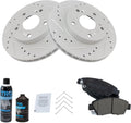 Front Performance Brake Pad & Rotor Kit, with Chemical Kit Ceramic Premium G-Coated Compatible with 2002-2006 Acura RSX 2006-2011 Honda Civic 2011-2015 CR-Z
