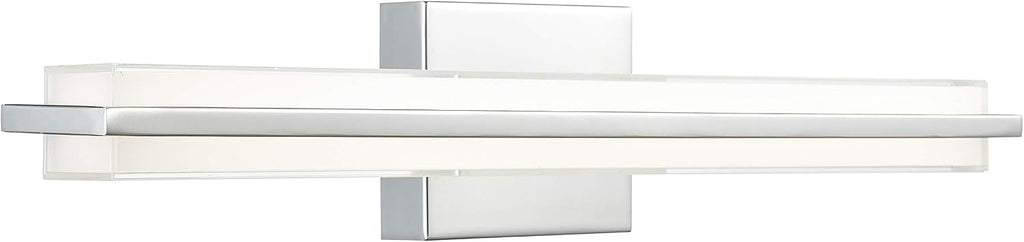 Linea di Liara Dario 24 Inch LED Vanity Light Bar Bathroom Lights Over Mirror and Bathroom Sink Led Light Polished Chrome Modern Bathroom Wall Lighting Fixtures, White Frosted Glass Shade, UL Listed