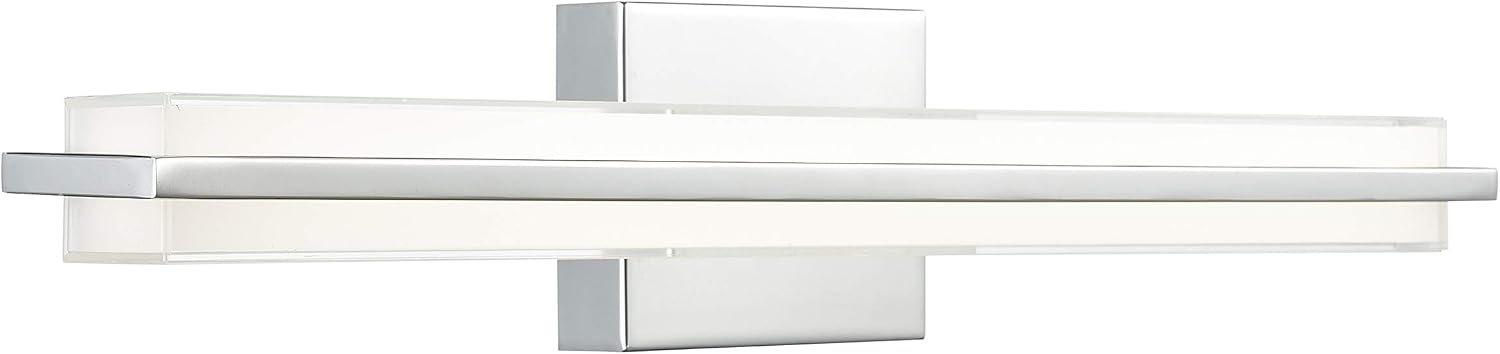 Linea di Liara Dario 24 Inch LED Vanity Light Bar Bathroom Lights Over Mirror and Bathroom Sink Led Light Polished Chrome Modern Bathroom Wall Lighting Fixtures, White Frosted Glass Shade, UL Listed