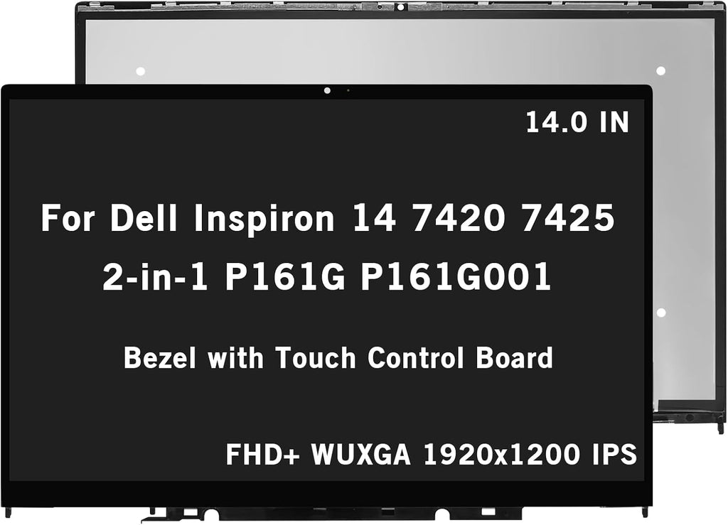 14.0' Screen Replacement for Dell Inspiron 14 7420 7425 2-in-1 P161G P161G001 FHD+ WUXGA 1920x1200 IPS LCD Display Touch Screen Digitizer Assembly Bezel with Touch Control Board