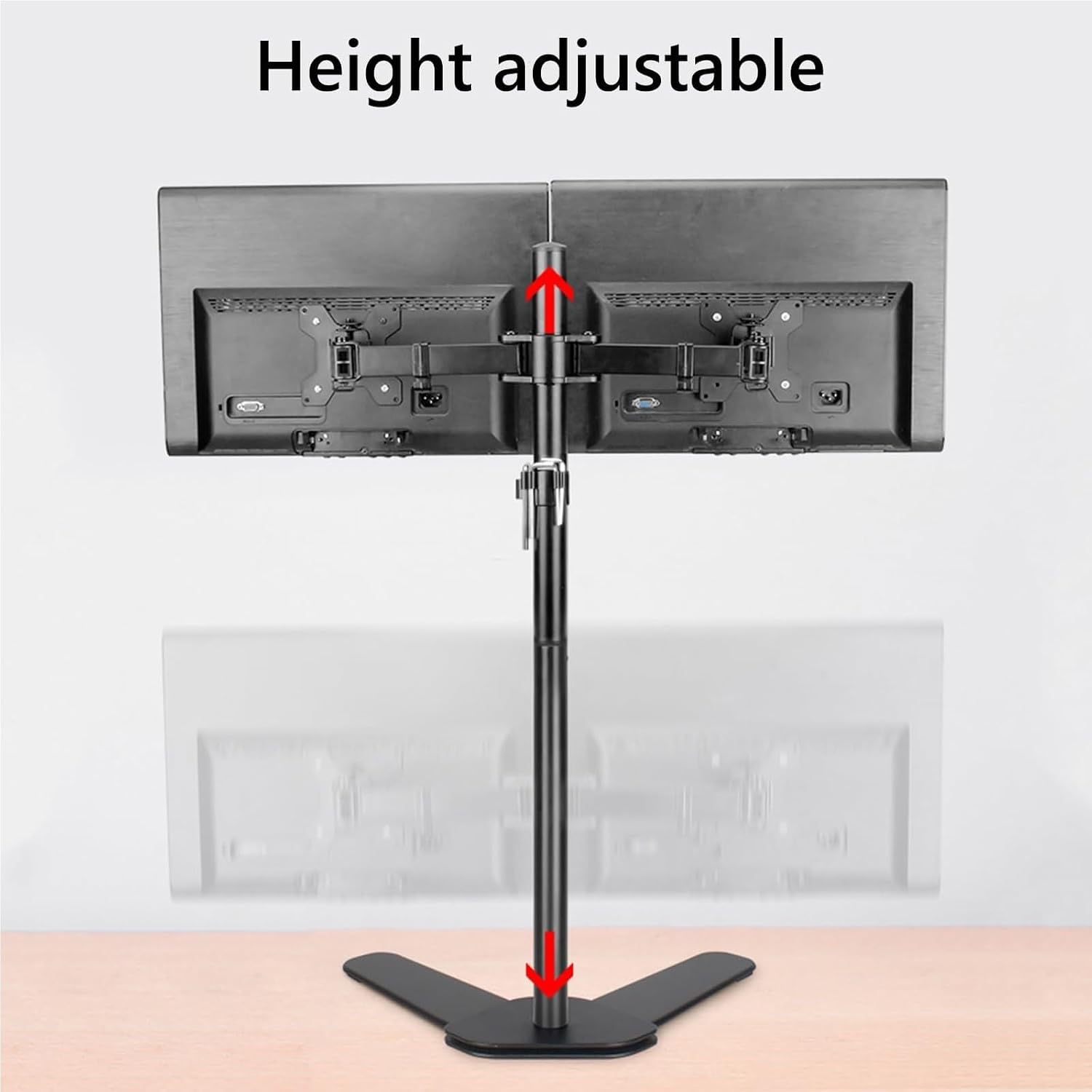 Conference Room Podium Universal TV Floor Stand - Dual Monitor Stand Mount, Vesa Mount Is Suitable For Up To 8 Kg/17.6 Lbs Per Arm, For 12-27 Inch Screens, Fully Adjustable Dual Monitor Arm ( Size : 8