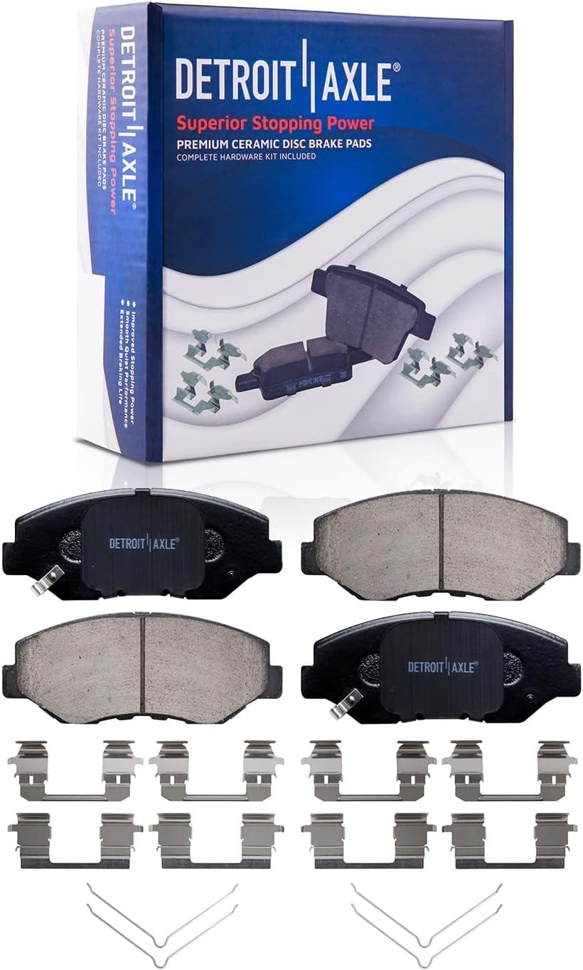 Detroit Axle - Brake Kit for 03-11 Honda Element Disc Brake Rotors 2003 2004 2005 2006 2007 2008 2009 2010 2011 Replacement Ceramic Brakes Pads Front and Rear