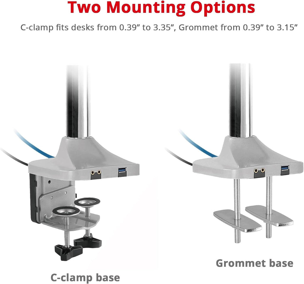 SIIG Dual Monitor Gas Spring Desk Mount W/USB Port