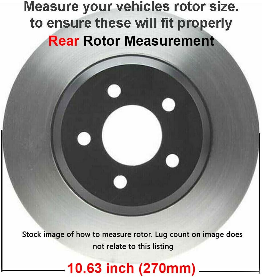 Detroit Axle - Brake Kit for 2004-2005 Chevrolet Malibu, 2006-2007 Pontiac G6, Disc Brake Rotors Ceramic Brakes Pads 2007 Replacement : 10.86' inch Front and 10.63' inch Rear Rotor