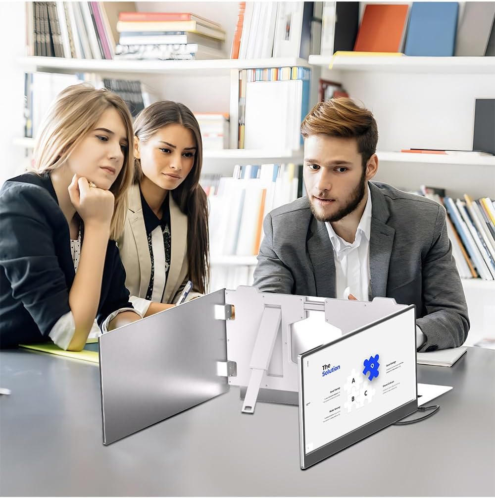 Laptop Screen Extender Portable, 14 Inch Laptop Screen Extender, Triple IPS FHD 1080P, Plug n Play, HDMI Extended Monitor for Laptops (Maximum Length: 15.74') Compatible, for ravel Gaming Work