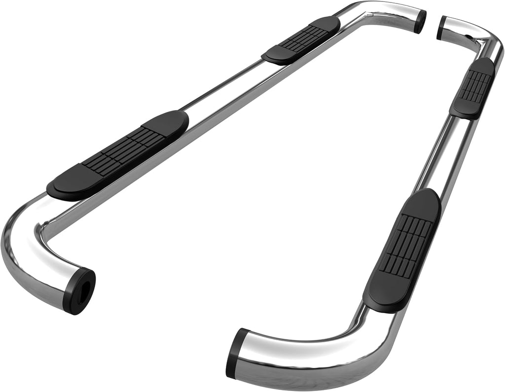 TAC Side Steps Fit 2009-2018 RAM 1500 Quad Cab | 2019-2024 RAM 1500 Classic Quad Cab Pickup Truck 3' Stainless Steel Side Bars Nerf Bars Step Rails Running Boards Off Road Accessories 2Pcs