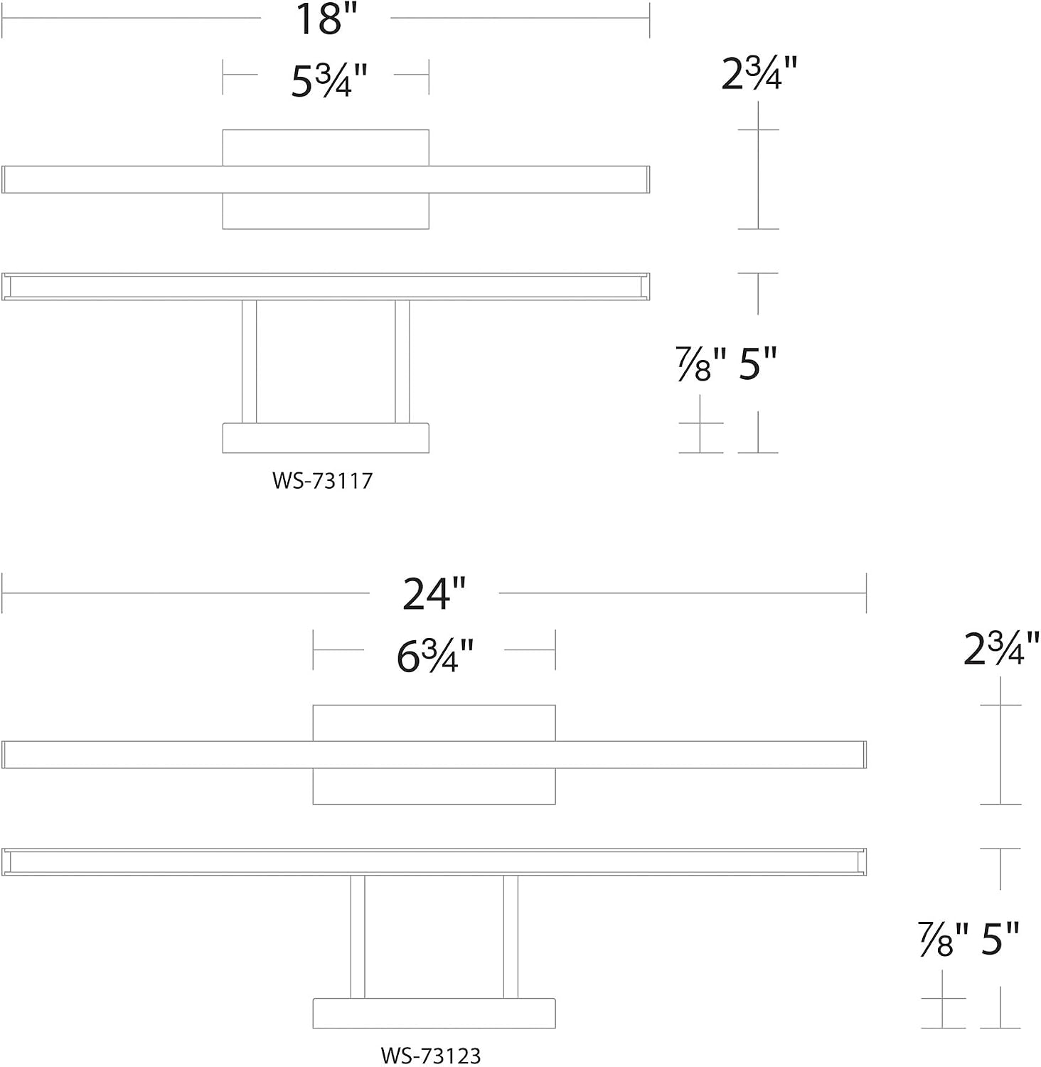 Parallax 18in LED Up or Down Bathroom Vanity or Wall Light 3-CCT 2700K-3000K-3500K Set to 2700K in Chrome