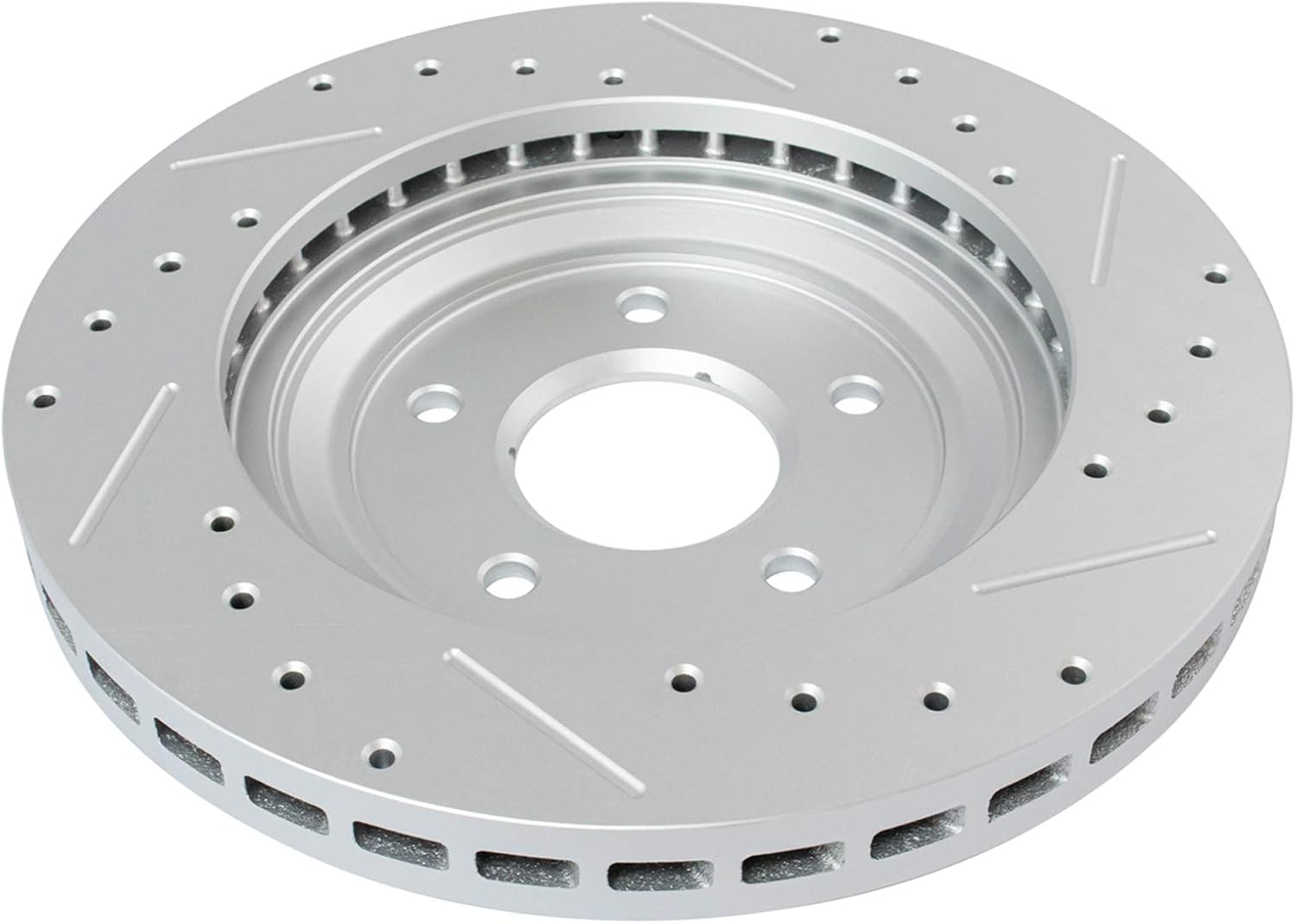 TRQ Performance Front Rear Brake Rotor Set G Coated Vented Drilled Slotted Compatible with 1997-2004 Chevrolet Corvette 2004 2004-2009 Cadillac XLR