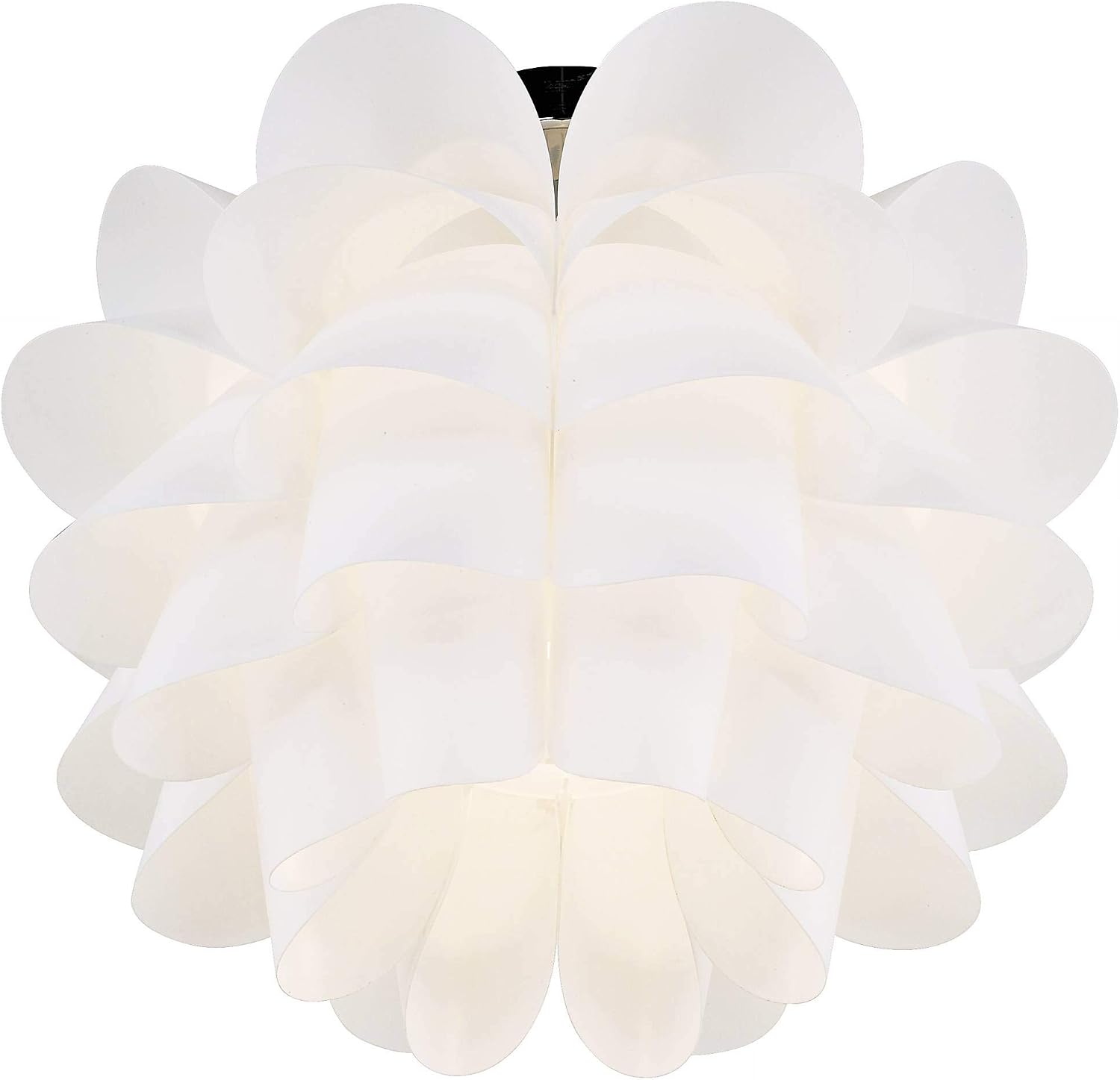Possini Euro Design White Flower Modern Ceiling Light Semi Flush-Mount Fixture 15 3/4' Wide Chrome for Bedroom Kitchen Living Room Hallway Dining Bathroom Schoolhouse House