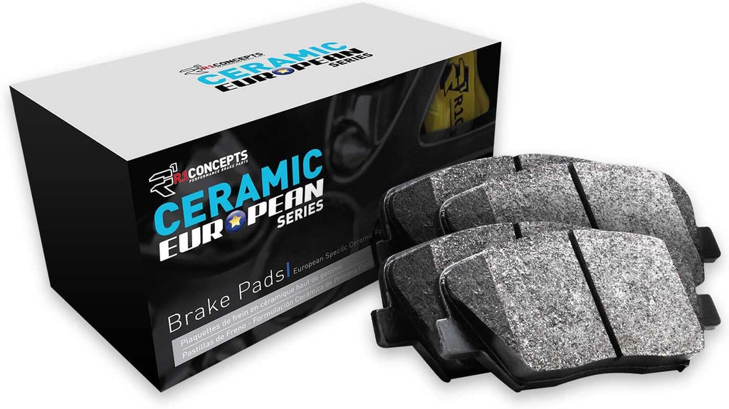 R1 Concepts Front Brake Kit Fits 2007-2010 Acura CSX; 2002-2006 Acura RSX; 2006-2011 Honda Civic| Euro Ceramic Brake Pads and Blank Brake Rotors| 11.8' Front